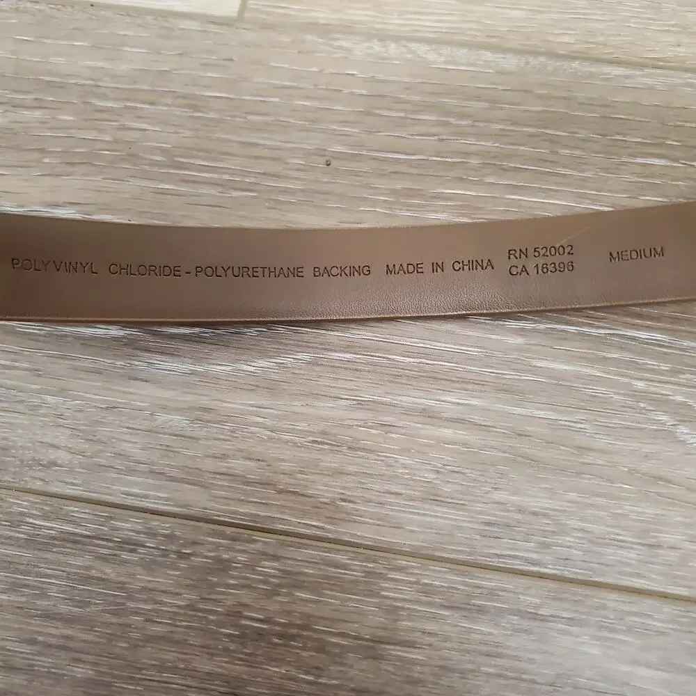 Metallic Bronze Gold Silver Belt Faux Leather Large